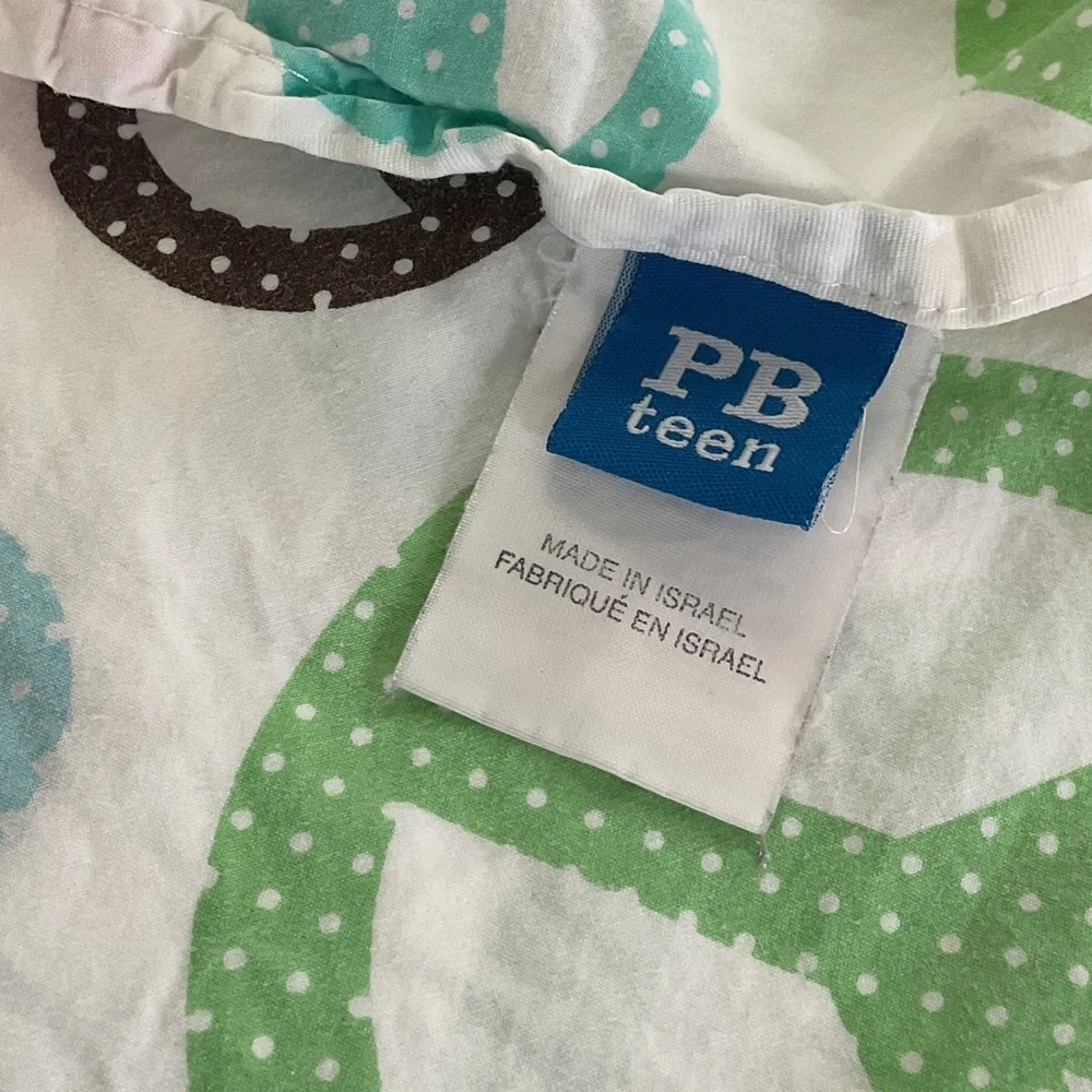 ✌🏼 Pottery Barn Teen Peace Sign Queen top flat sheet 100% cotton